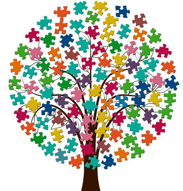 Baum aus Puzzleteilen
