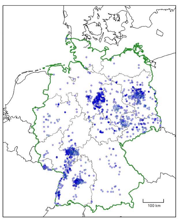 Verbreitungskarte der Buntzecken