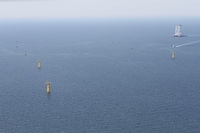 Luftbild vom Offshore Windpark Butendiek
