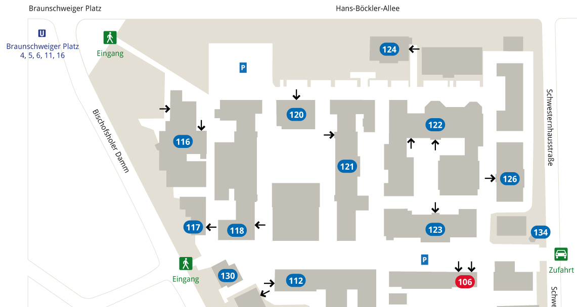 Lageplan TiHo Gebäude 106