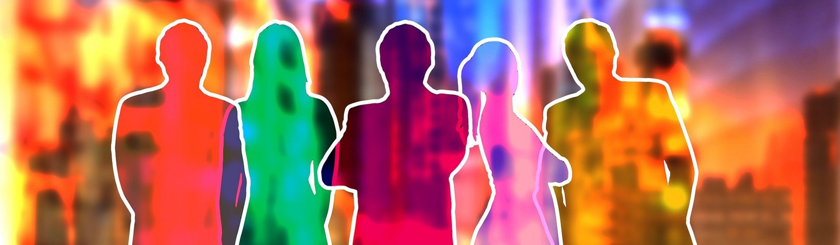 bunte Schemazeichnung von mehreren Menschen