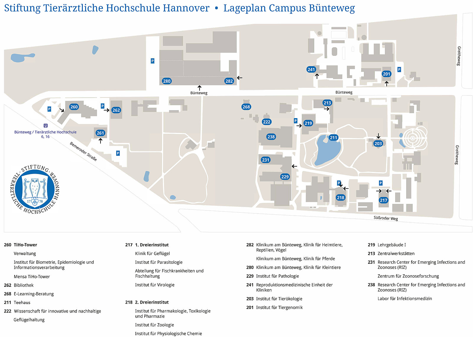 Lageplan Campus Bünteweg