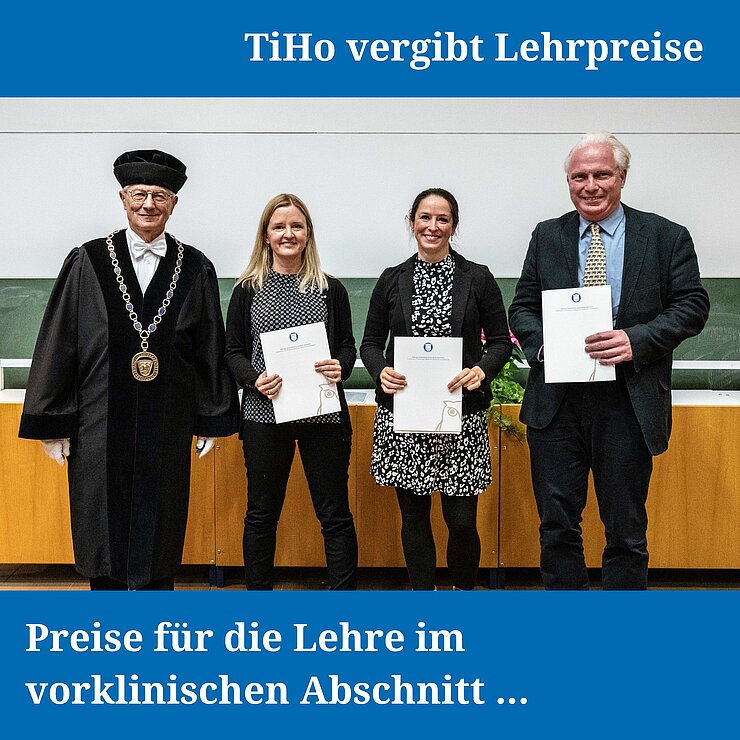 TiHo-Präsident Dr. Gerhard Greif, Professorin Dr. Franziska Richter Assencio, Dr. Jessica Meißner und Dr. Martin Höltershinken