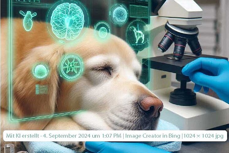 Ein Hund liegt in Narkose.