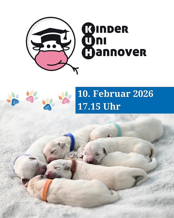 Welpen und Logo der KinderUniHannover