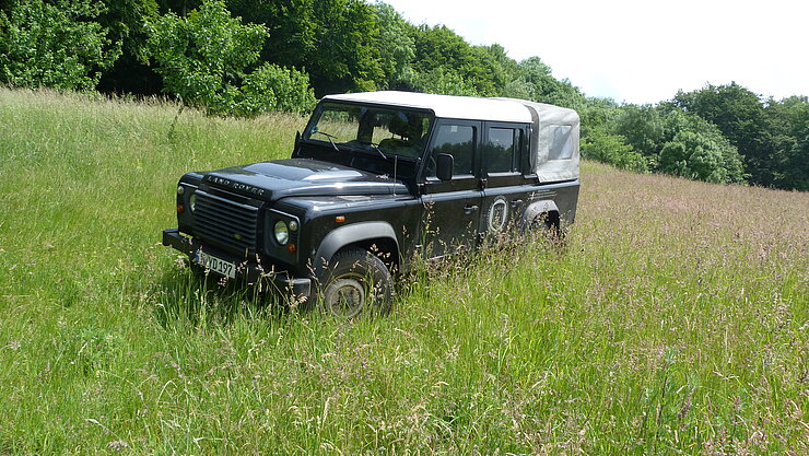 Landrover im Feld