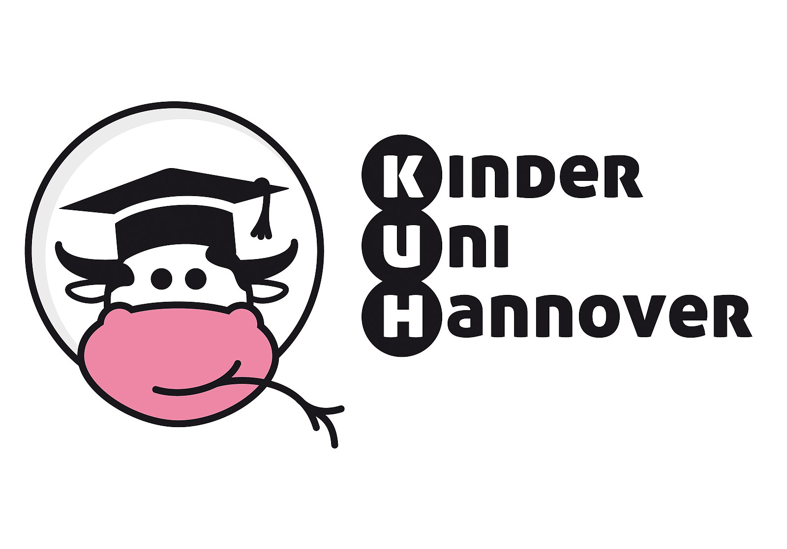 Eine Kuh mit Doktorhut ist das Logo der KinderUniHannover