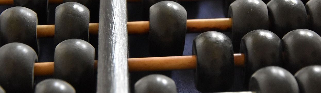 Abacus with black balls 