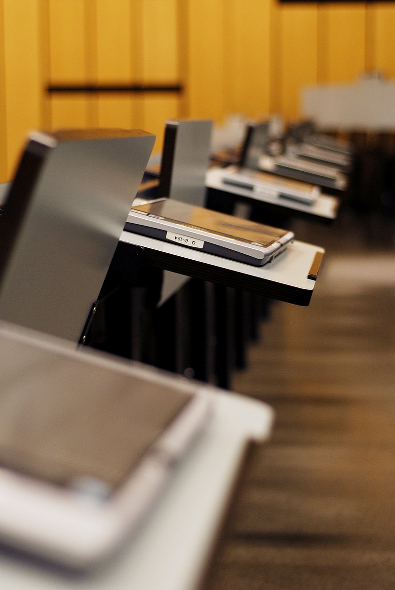 E-Prüfung im Hörsaal des Instituts für Pathologie (Lehrgebäude III)