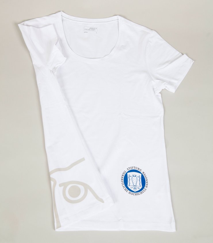 Damen-T-Shirt mit TiHo-Logo und angeschnittener Eule