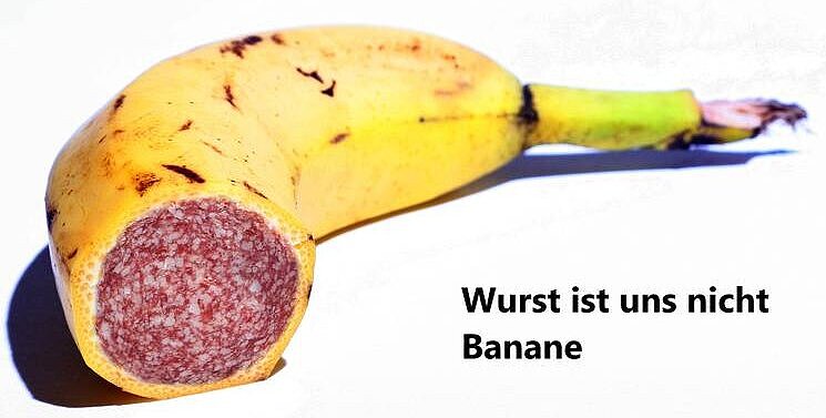 Wurst in Banane