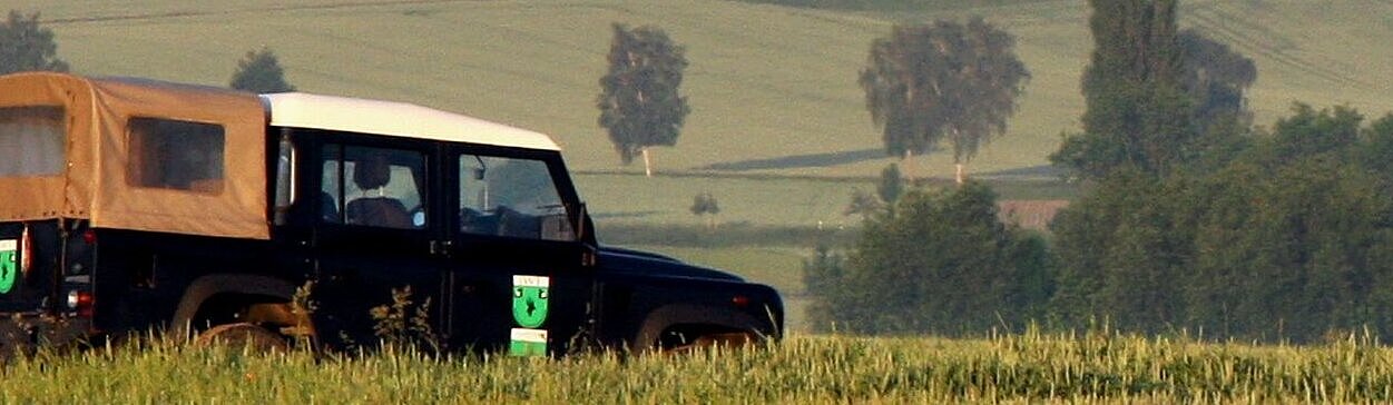 Landrover in the field 