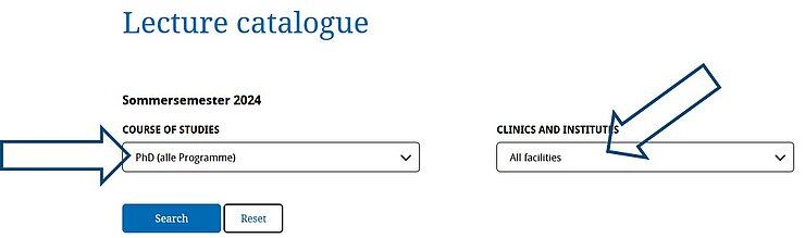 Auszug lecture catalogue