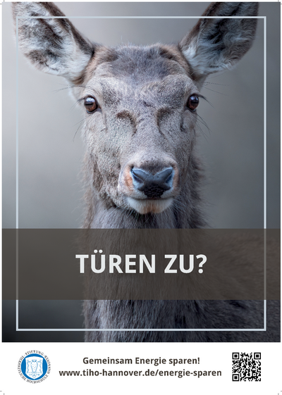 Poster zum Energie sparen: Türen zu?