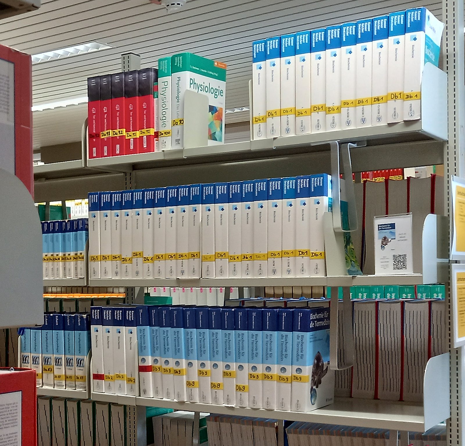 Photo showing a section of the textbook collection