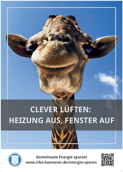 Poster zum Energie sparen: Clever lüften: Heizung aus, Fenster auf
